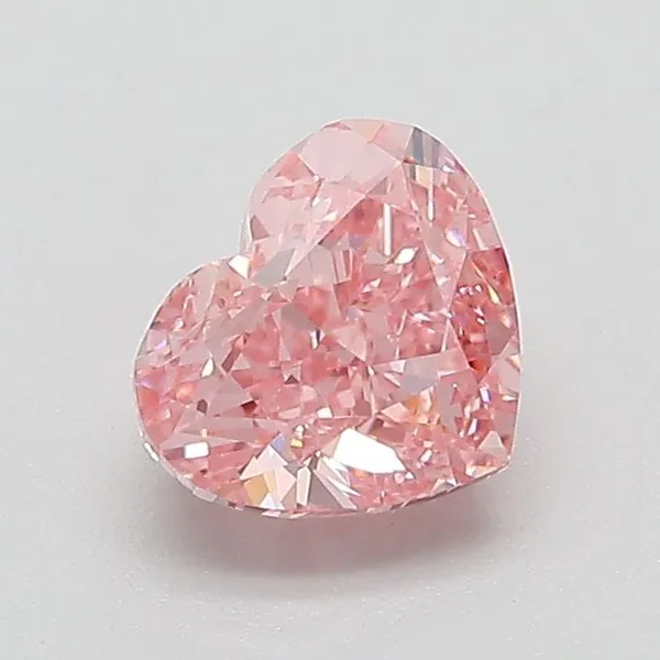 1.07ct HEART Fancy Vivid Pink VVS2 Coloured Lab diamond