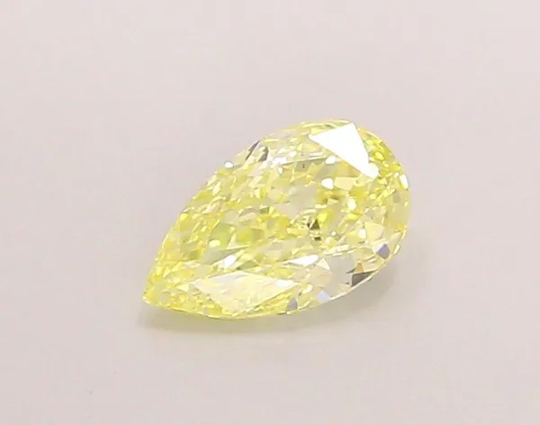 0.93ct PEAR Fancy Yellow VS2 Coloured Lab diamond