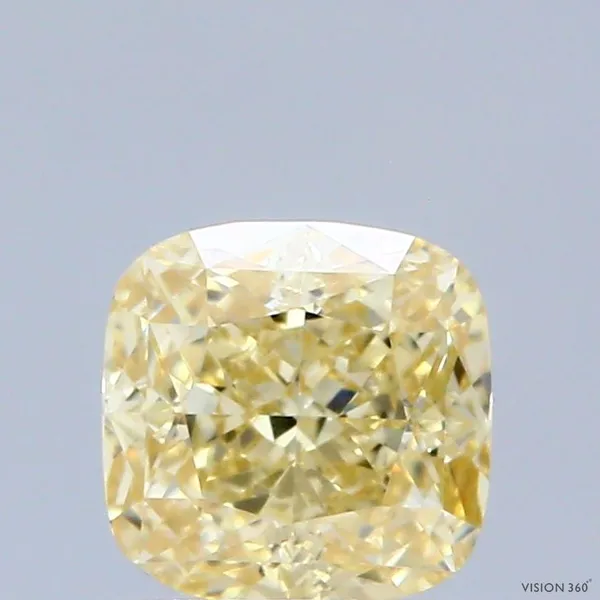 1.07ct CUSHION Fancy Yellow VVS2 Coloured Lab diamond