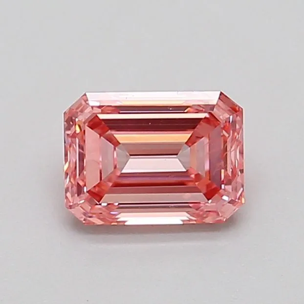 0.78ct EMERALD Fancy Vivid Pink SI1 Coloured Lab diamond