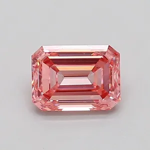 0.78ct EMERALD Fancy Vivid Pink SI1 Coloured Lab diamond