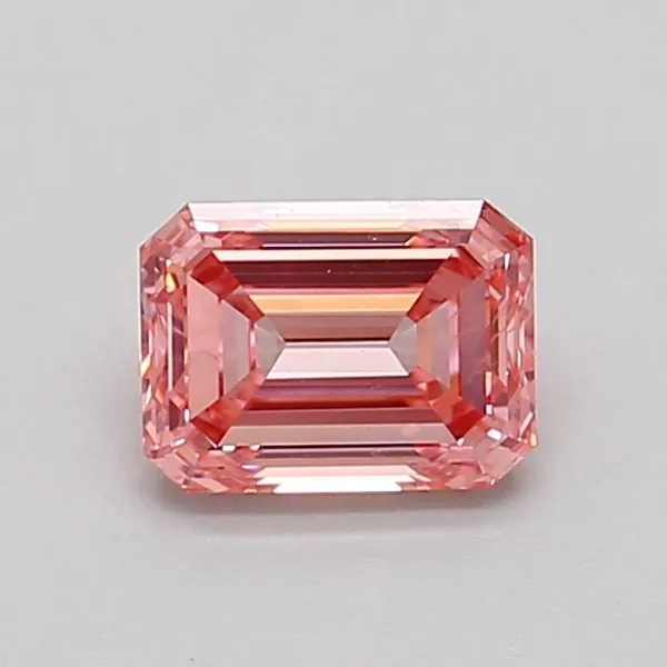 0.78ct EMERALD Fancy Vivid Pink SI1 Coloured Lab diamond