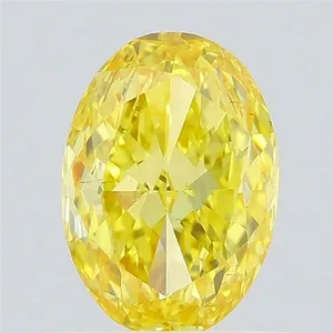 0.71ct OVAL Fancy Vivid Yellow VS2 Coloured Lab diamond