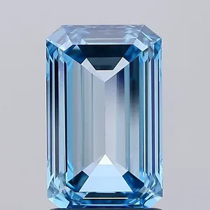 1.44ct EMERALD Fancy Vivid Blue VVS2 Coloured Lab diamond