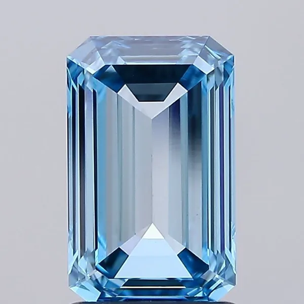 1.44ct EMERALD Fancy Vivid Blue VVS2 Coloured Lab diamond