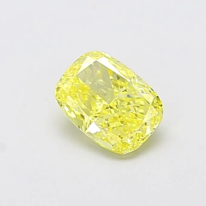 1.21ct CUSHION Fancy Intense Yellow VS1 Coloured Lab diamond