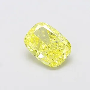 1.21ct CUSHION Fancy Intense Yellow VS1 Coloured Lab diamond