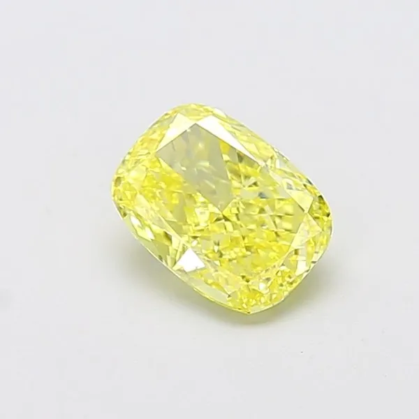 1.21ct CUSHION Fancy Intense Yellow VS1 Coloured Lab diamond