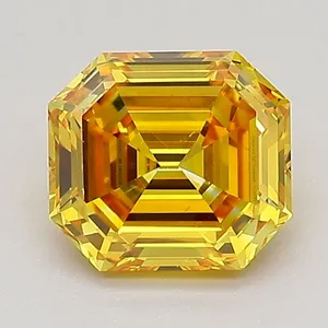 1.23ct EMERALD Fancy Orangey Yellow VS2 Coloured Lab diamond