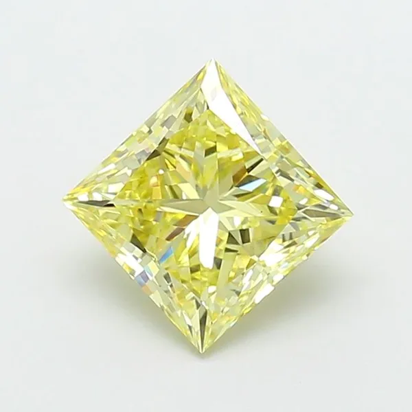 3.03ct PRINCESS Fancy Intense Yellow VS1 Coloured Lab diamond