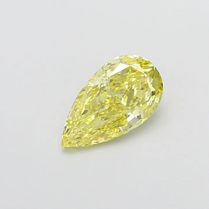 0.91ct PEAR Fancy Intense Yellow VS2 Coloured Lab diamond