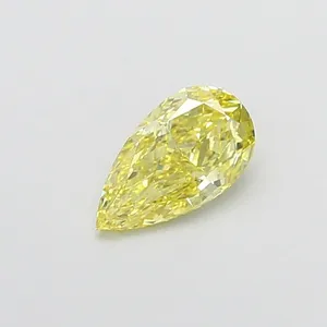 0.91ct PEAR Fancy Intense Yellow VS2 Coloured Lab diamond