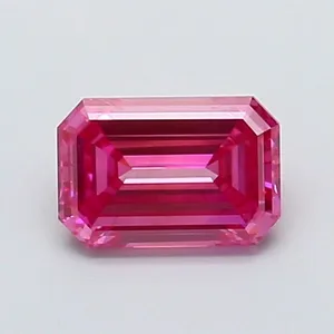 0.8ct EMERALD Fancy Vivid Pink VVS2 Coloured Lab diamond
