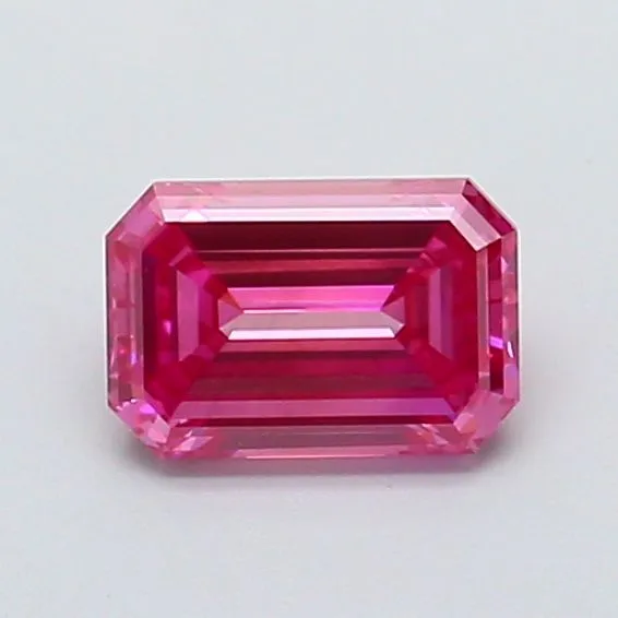 0.8ct EMERALD Fancy Vivid Pink VVS2 Coloured Lab diamond