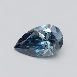 0.7ct PEAR Fancy Vivid Blue SI1 Coloured Lab diamond