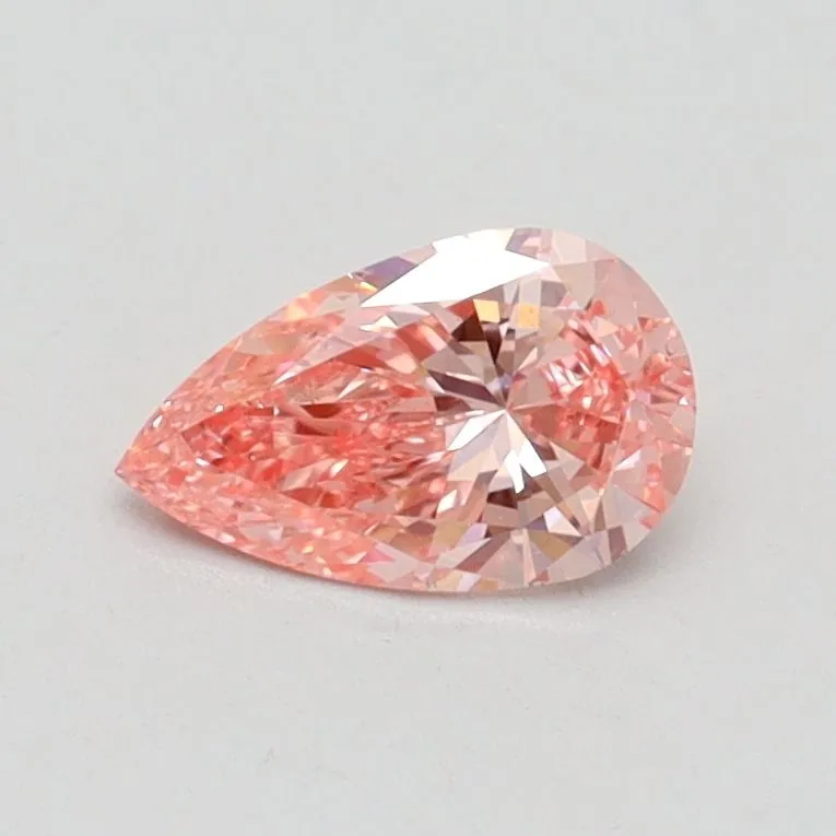 0.50ct PEAR Fancy Intense Pink SI1 Coloured Lab diamond