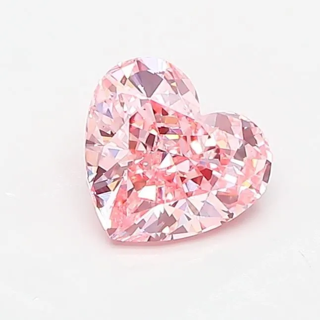 0.93ct HEART Fancy Vivid Pink VS2 Coloured Lab diamond