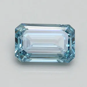 0.72ct EMERALD Fancy Intense Blue VS1 Coloured Lab diamond
