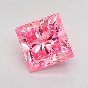 1.03ct PRINCESS Fancy Vivid Pink VS1 Coloured Lab diamond