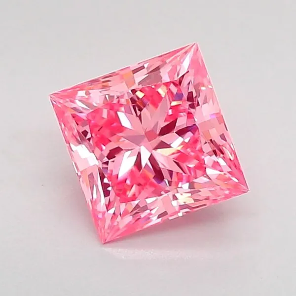 1.03ct PRINCESS Fancy Vivid Pink VS1 Coloured Lab diamond