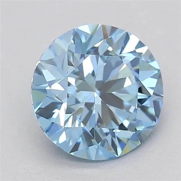 0.71ct ROUND Fancy Vivid Blue VVS2 Coloured Lab diamond