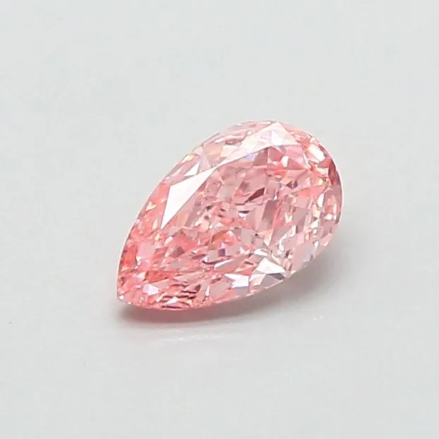 0.43ct PEAR Fancy Vivid Pink VVS2 Coloured Lab diamond