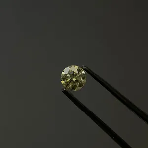 0.71ct ROUND Fancy Light Yellow VVS2 Coloured Lab diamond