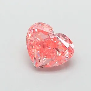 0.71ct HEART Fancy Vivid Pink VS2 Coloured Lab diamond
