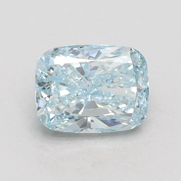 0.95ct CUSHION Fancy Intense Greenish Blue VVS2 Coloured Lab diamond