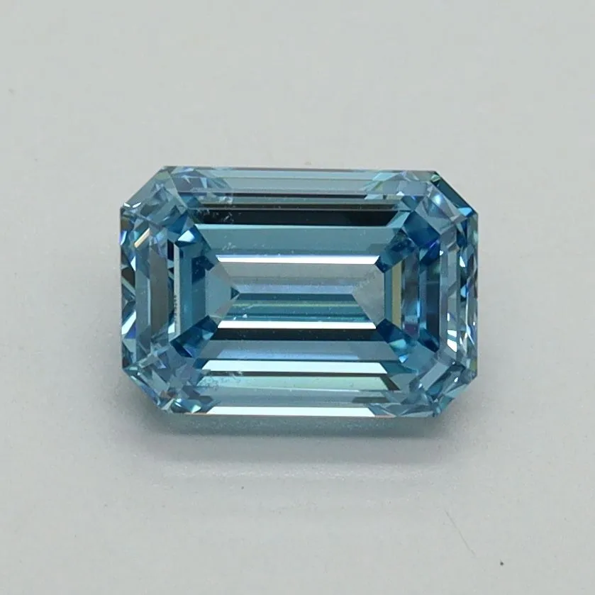 1.03ct EMERALD Fancy Vivid Blue VVS2 Coloured Lab diamond