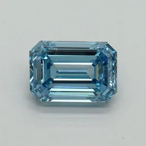 1.03ct EMERALD Fancy Vivid Blue VVS2 Coloured Lab diamond