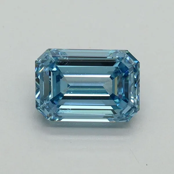1.03ct EMERALD Fancy Vivid Blue VVS2 Coloured Lab diamond