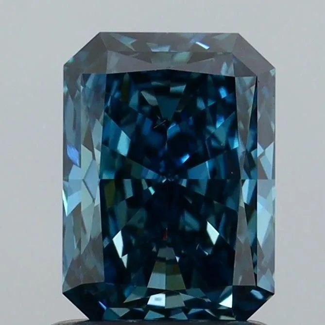 1.09ct RADIANT Fancy Vivid Blue VS1 Coloured Lab diamond