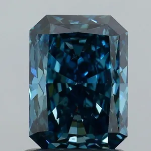 1.09ct RADIANT Fancy Vivid Blue VS1 Coloured Lab diamond