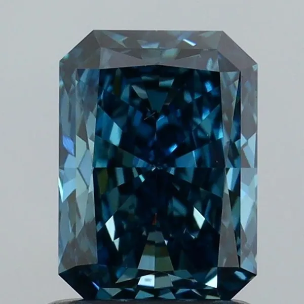 1.09ct RADIANT Fancy Vivid Blue VS1 Coloured Lab diamond