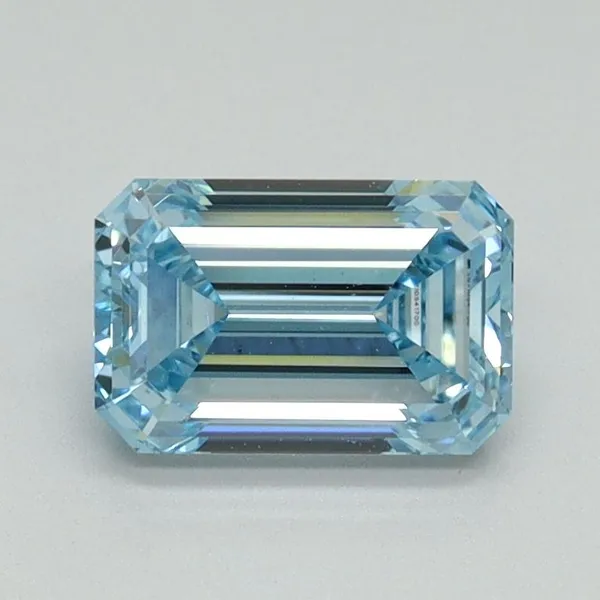 1.07ct EMERALD Fancy Intense Blue VVS2 Coloured Lab diamond