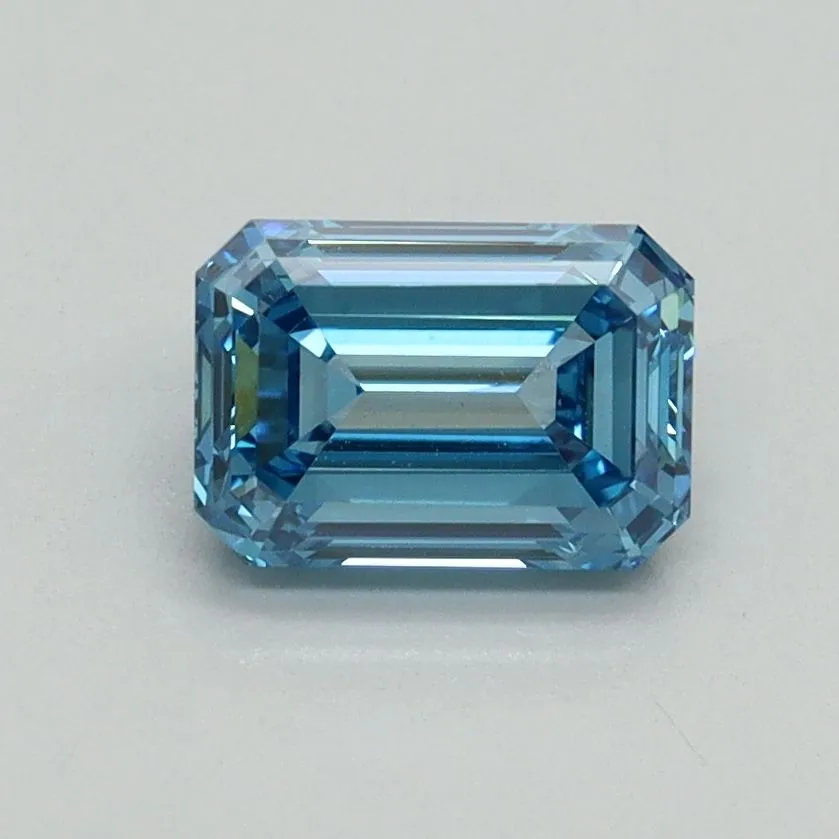1.03ct EMERALD Fancy Vivid Blue VVS2 Coloured Lab diamond