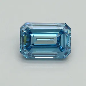 1.03ct EMERALD Fancy Vivid Blue VVS2 Coloured Lab diamond