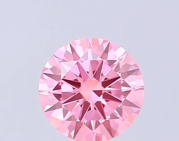 0.72ct ROUND Fancy Vivid Pink VS1 Coloured Lab diamond