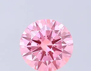 0.72ct ROUND Fancy Vivid Pink VS1 Coloured Lab diamond