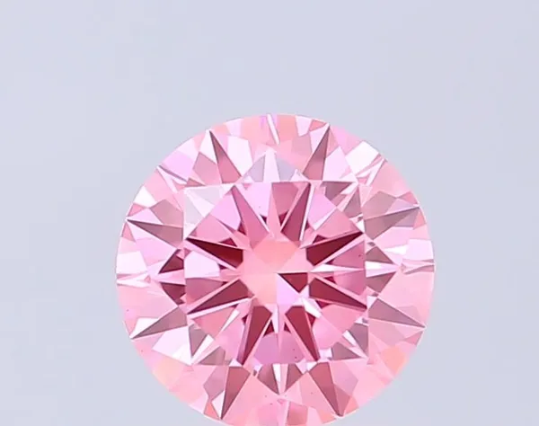 0.72ct ROUND Fancy Vivid Pink VS1 Coloured Lab diamond