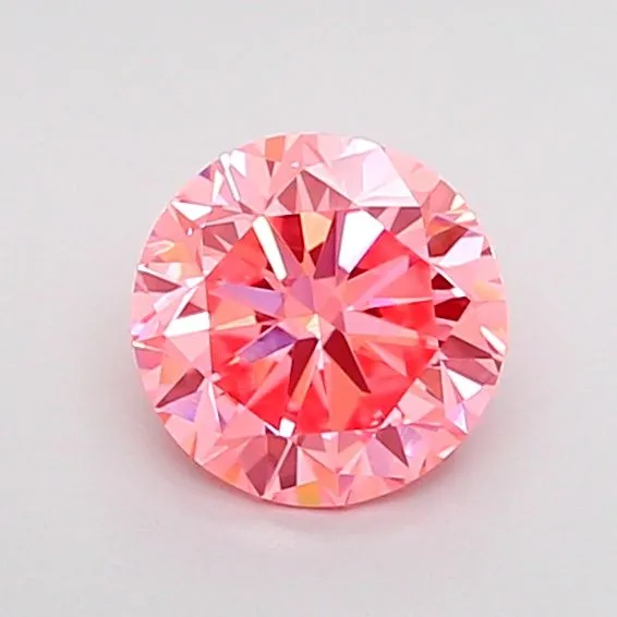 0.75ct ROUND Fancy Vivid Pink VS1 Coloured Lab diamond
