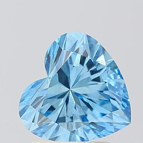 1.53ct HEART Fancy Vivid Blue SI1 Coloured Lab diamond