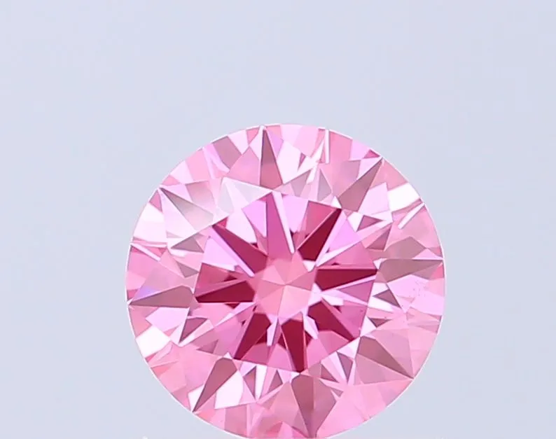 0.95ct ROUND Fancy Vivid Pink VS1 Coloured Lab diamond