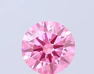 0.95ct ROUND Fancy Vivid Pink VS1 Coloured Lab diamond
