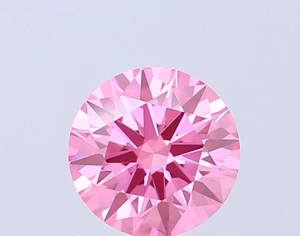 0.95ct ROUND Fancy Vivid Pink VS1 Coloured Lab diamond