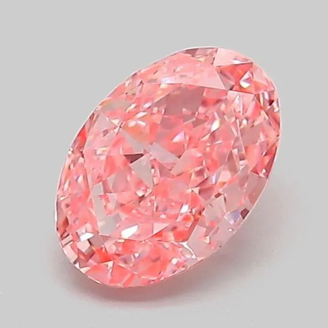 1.08ct OVAL Fancy Vivid Pink VVS2 Coloured Lab diamond