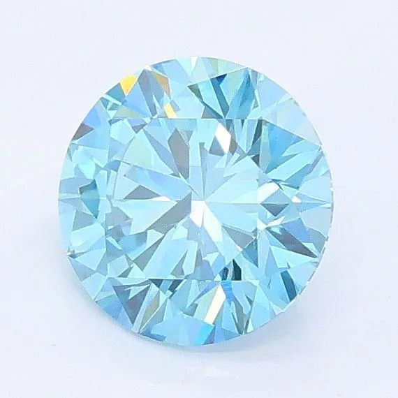 1.13ct ROUND Fancy Vivid Blue VS1 Coloured Lab diamond
