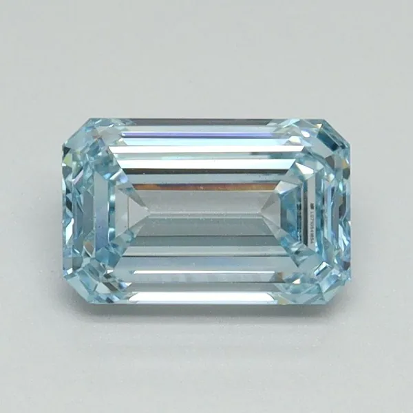 1.02ct EMERALD Fancy Intense Blue VS1 Coloured Lab diamond