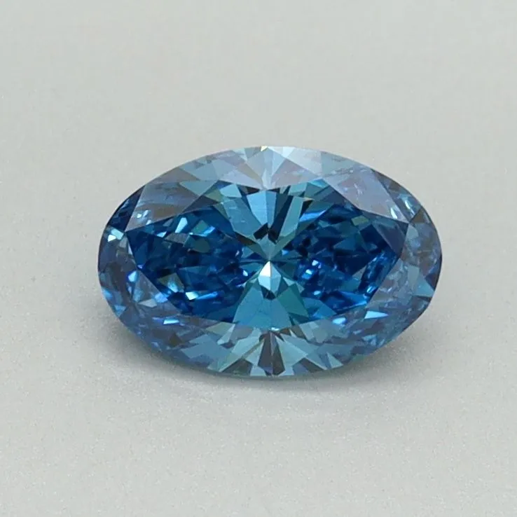 0.50ct OVAL Fancy Vivid Blue VS2 Coloured Lab diamond